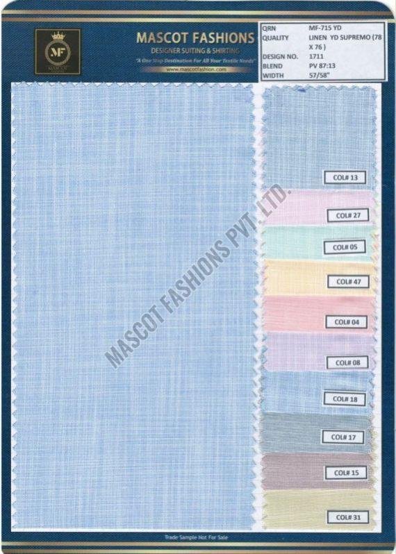 Linen Yarn Dyed Shirting Fabric