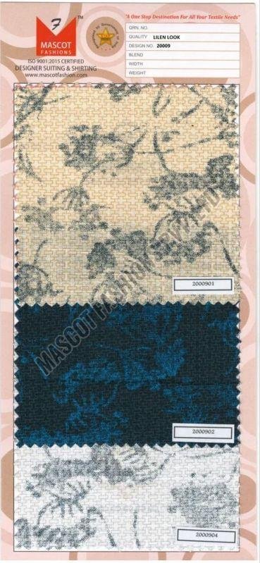 Printed Cotton Linen Shirting Fabric
