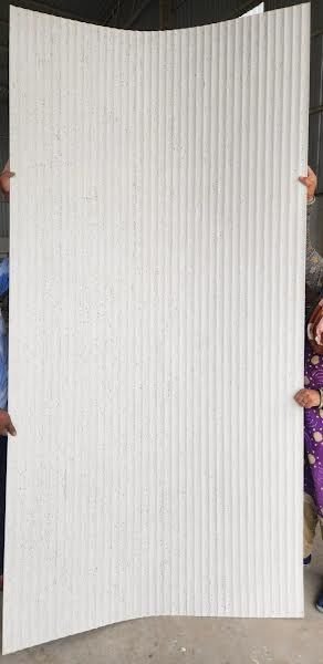 White Travertine Fluted Stone Veneer