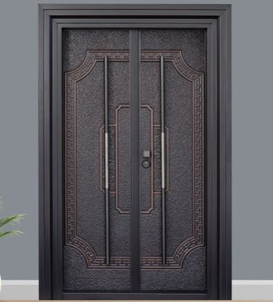 2050X1200 Mm Matt Brown Steel Luxury Entrance Door