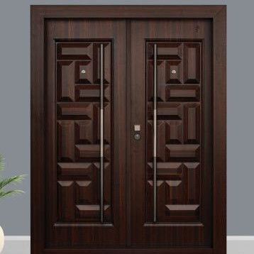 2050X1500 Mm Luxury Brown Steel Entrance Door