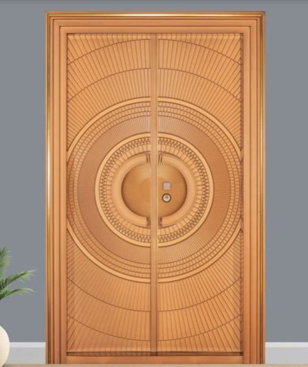 2350X1500 Mm Designer Brown Steel Luxury Entrance Door