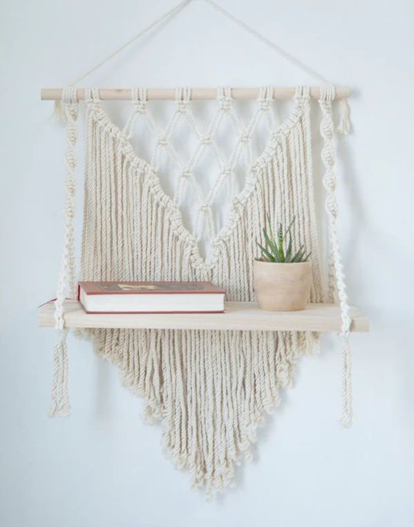 Handmade Macrame Wall Hanging Shelf