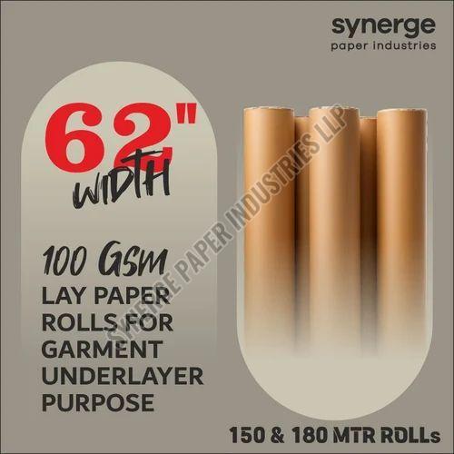 100 GSM 62 Inch Brown Plain Underlayer Paper Roll