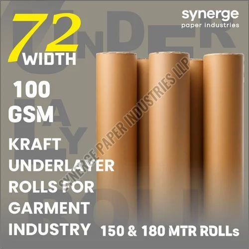 100 GSM 72 Inch Brown Plain Underlayer Paper Roll