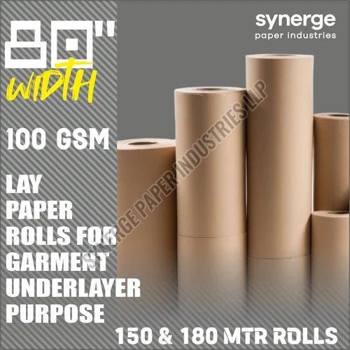 100 GSM 80 Inch Brown Plain Underlayer Paper Roll