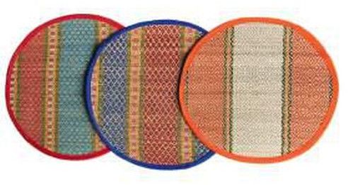 Multicolor Round Korai Grass Placemat Set