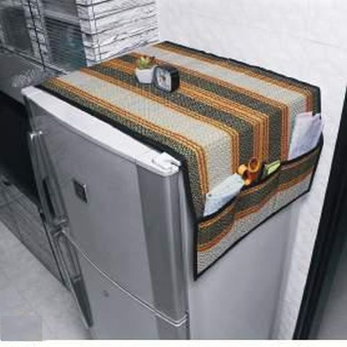 Triped Refrigerator Top Cover with Storage Pockets