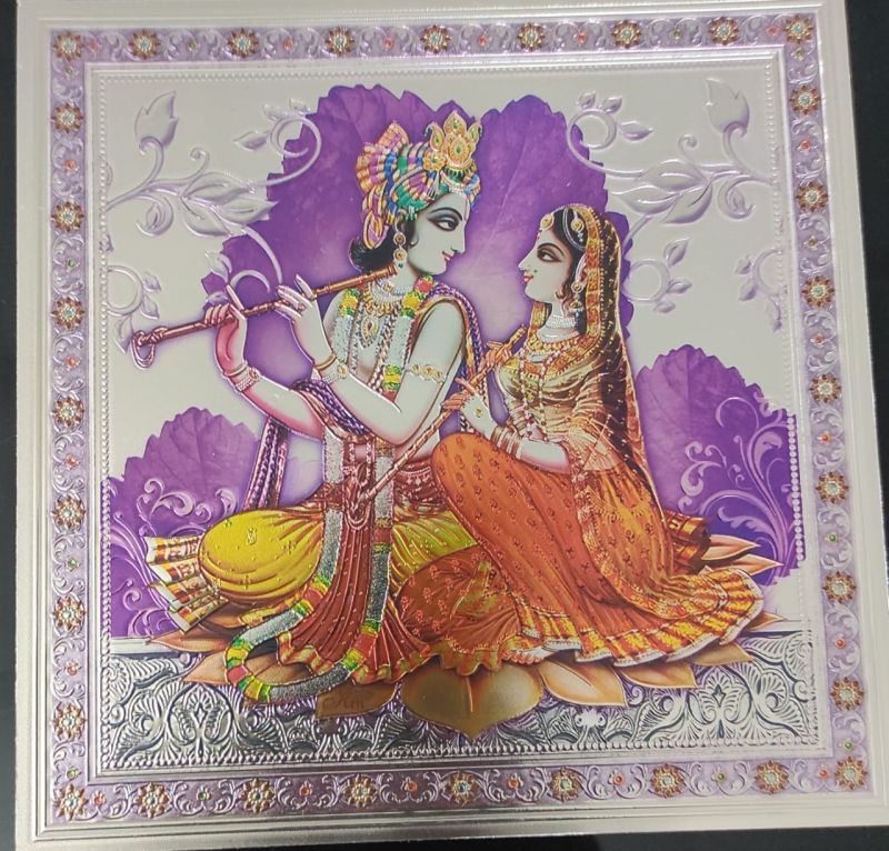 Silver Foil Hindu God Photo Frame