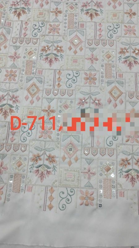 Dn-711 Malai Satin Embroidery Sherwani Fabric