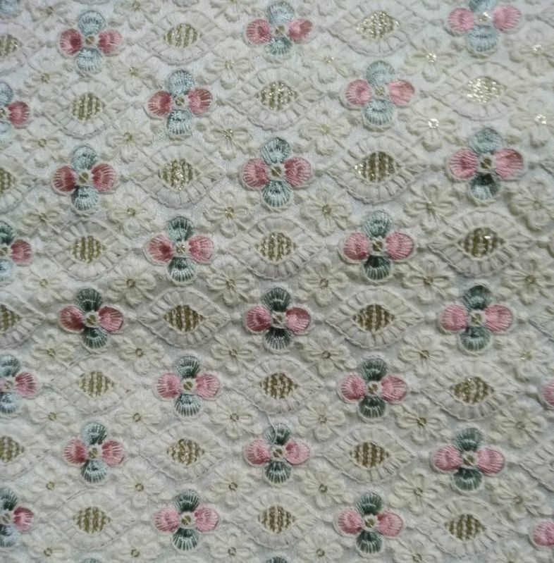 Dn-811 38 Inch Embroidery Malai Zorba Silk Fabric