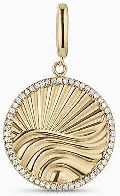 Diamond Wave Charm Pendant in 18K Solid Gold with Lab Grown Vvs/ef Diamonds &AMP;ndash; 0.083 CT