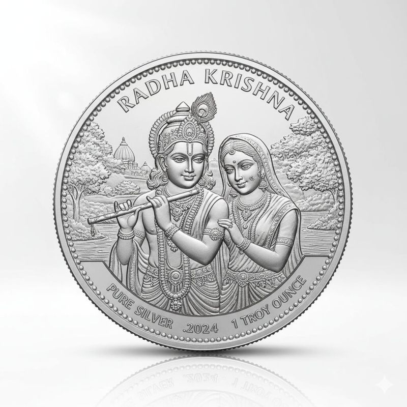 Radha Krishna Ji Silver Coin