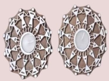 Pure Wood Warli Art Inspiredt Light Holder