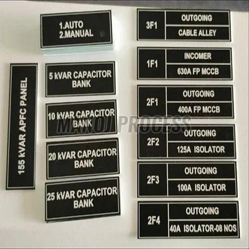 Aluminium Electric Panel Board Name Plate