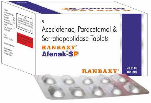 Afenac SP Aceclofenac Paracetamol Serratiopeptidase Tablet