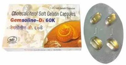 Gemsoline 60K Cholecalciferol Vitamin D3 Capsule