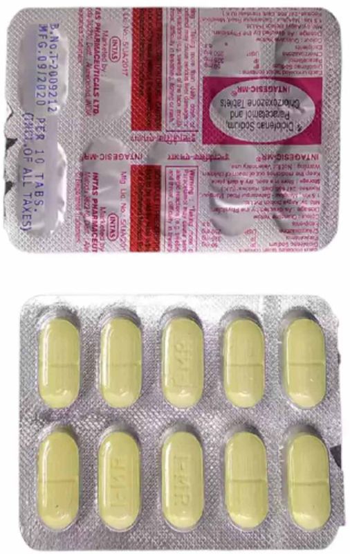 Intagesic MR Chlorzoxazone Diclofenac Paracetamol Tablet
