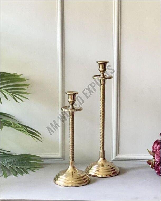Classic Twisted Stem Candle Holder Set OF 2 Pcs