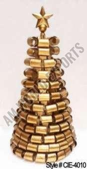 Golden Rolled Metal Christmas Tree