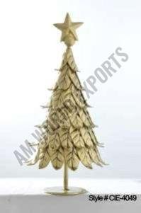 Golden Stacked Leaf Christmas Tree