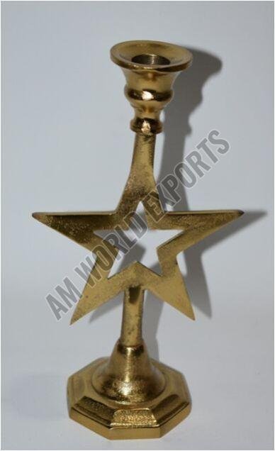 Golden Star Shaped Taper Candle Holder