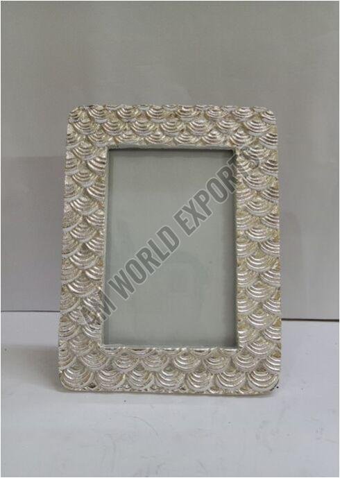 Modern Silver and Gold Scallop Pattern Photo Frame