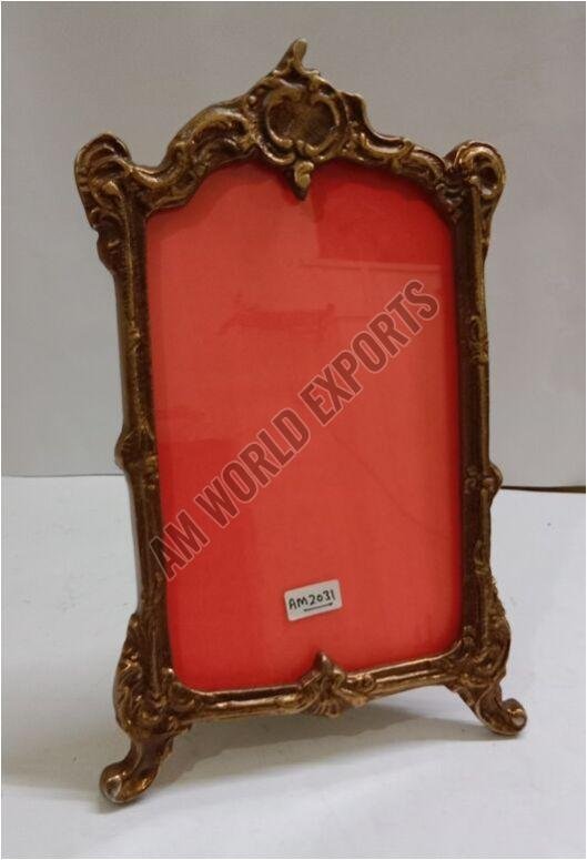 Ornate Antique Brass Photo Frame