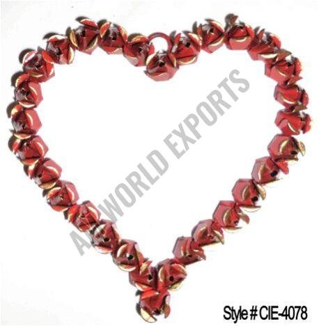 Red Bell Heart Shaped Wreath