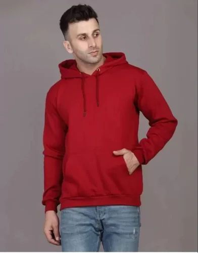 Mens Full Sleeves Plain Zip Hoodies