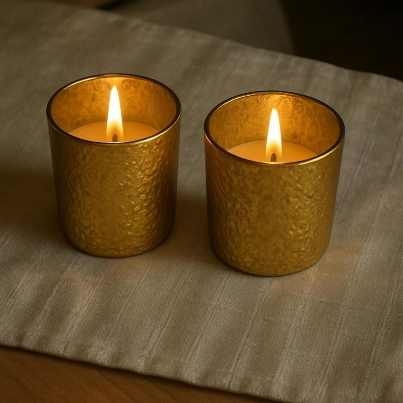 Cylinder Silver Candle Jar