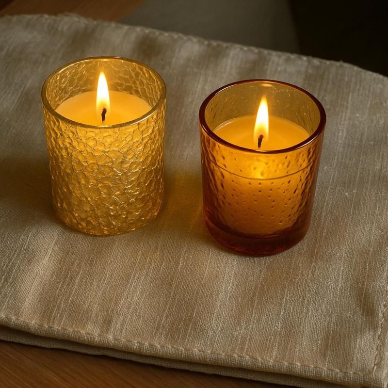 Silver Votive Scented Glass Jar Candle