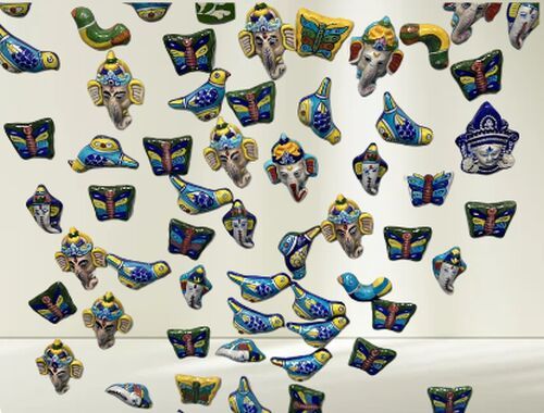Blue Pottery Fridge Magnet