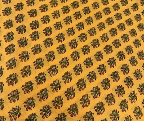 Hand Block Butti Floral Fabric