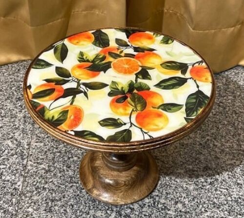 Orange Printed Foldable Wooden Cake Stand