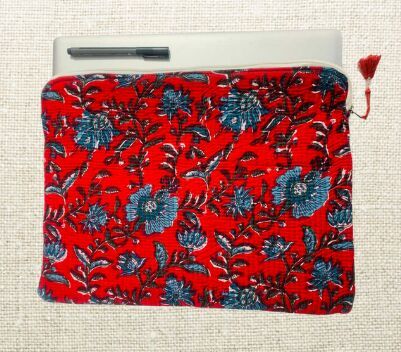 Quilted Cotton Laptop Sleeve