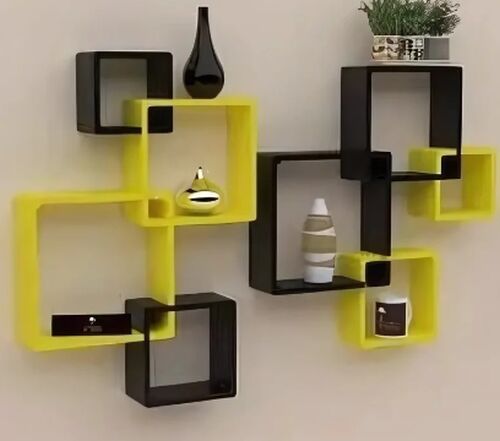 Wooden Intersecting Wall Shelves
