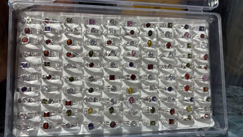 Ladies Silver Gemstone Rings