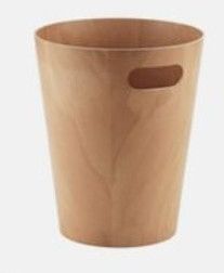 Round Tapered Oval Handle Wooden Waste Bin
