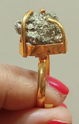 Pyrite Stone Finger Ring