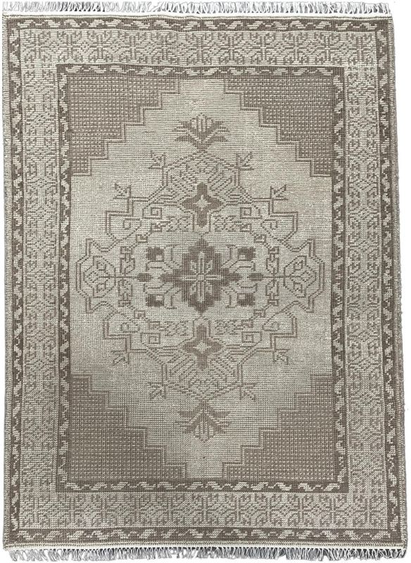 Geometric Beige & Brown Medallion Plush Area Rug