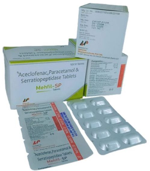 Aceclofenac Paracetamol Serratiopeptidase Tablet