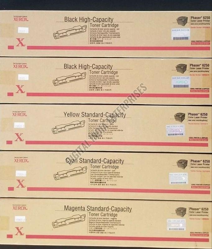 Genuine Xerox Phaser 6250 High Capacity CMYK Toner Cartridge Set