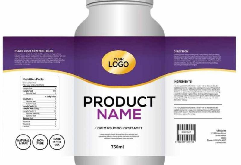 Barcode Printed Medicine Bottle Label