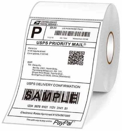 White Paper Courier Shipping Label