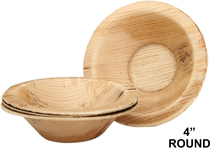 4 Inch Round Areca Leaf Bowl