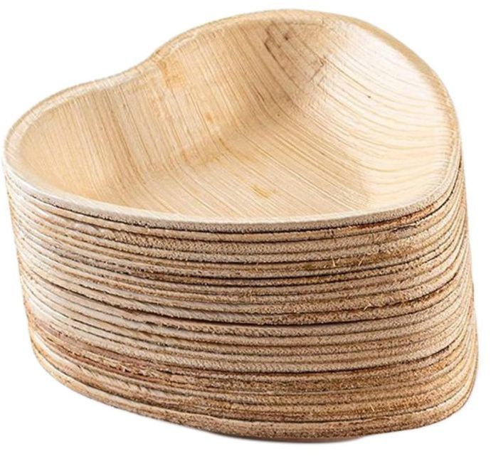6 Inch Heart Shape Areca Leaf Bowl