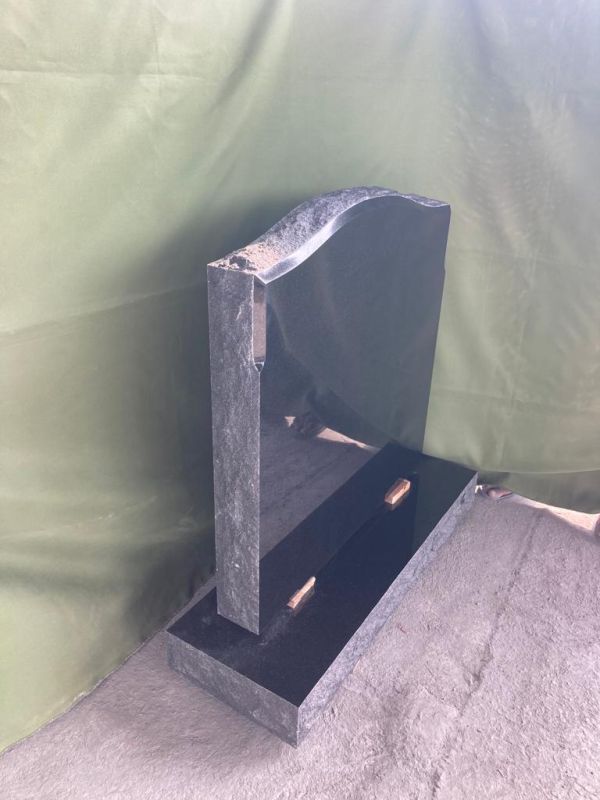 Black C Design Punched Headstone Monument