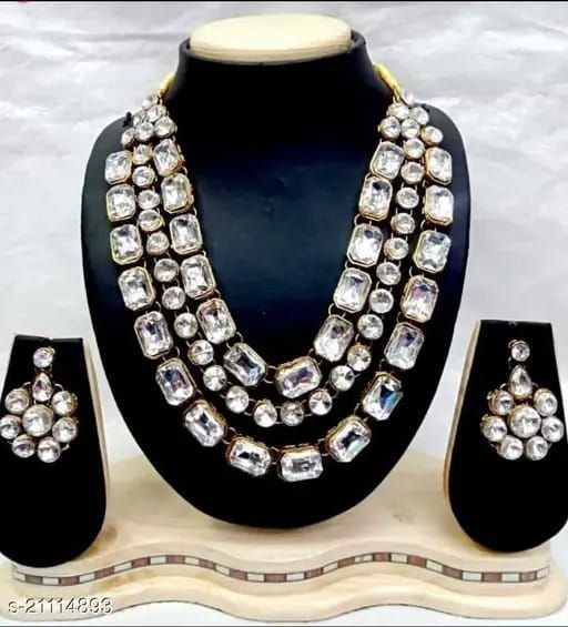 Elegant Polki Stone & Kundan Bridal Necklace Set
