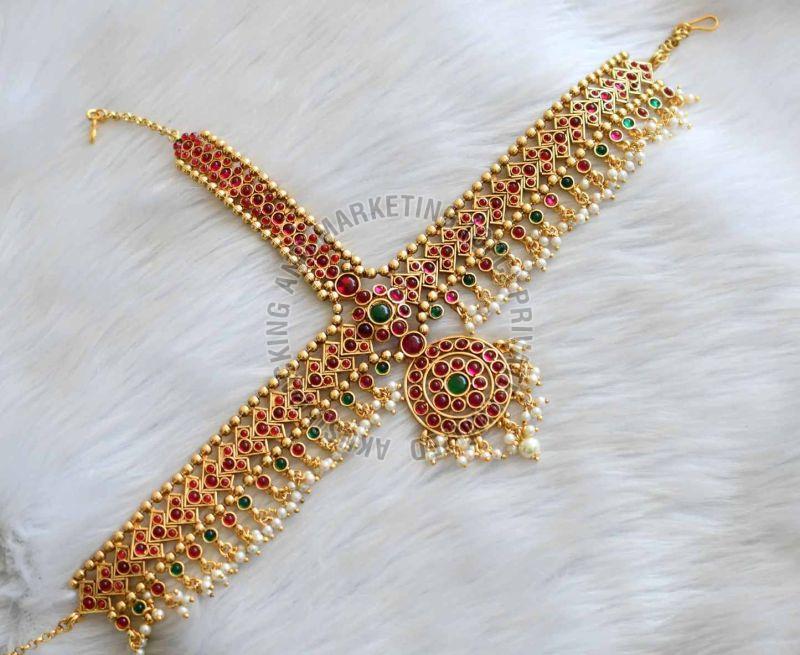 Antique Gold Bridal Maang Tikka Set